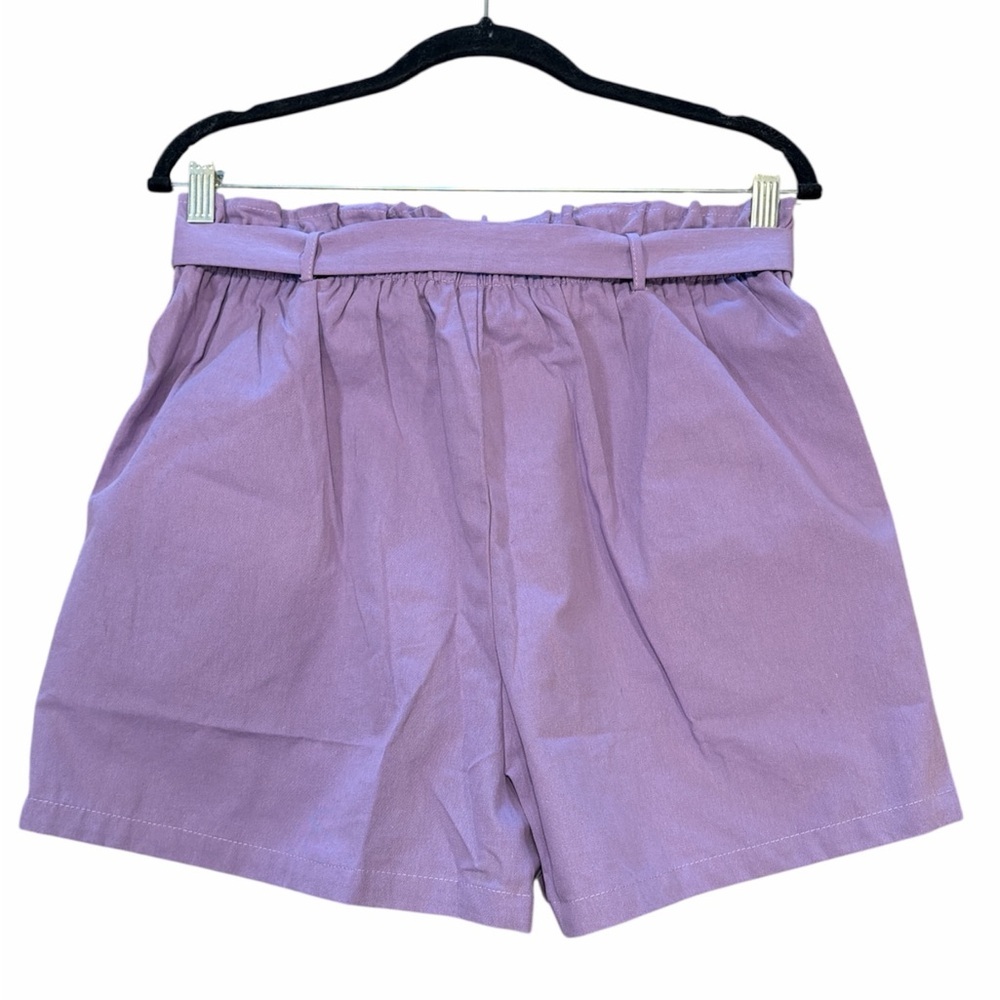 Vine & Love Tie Waist Shorts Size Large Lavender Side Pockets High Waist NEW - Picture 5 of 7